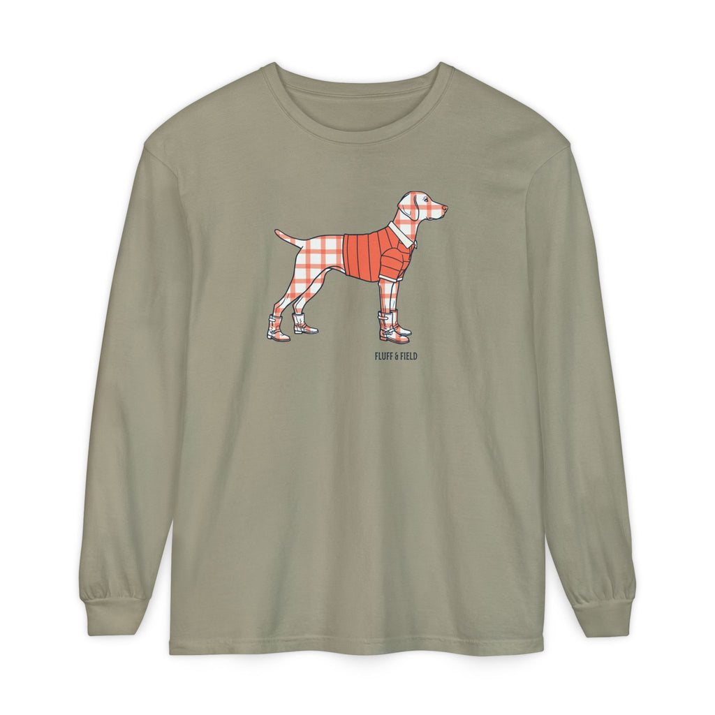 The Coral Windowpane - Longsleeve T-Shirt