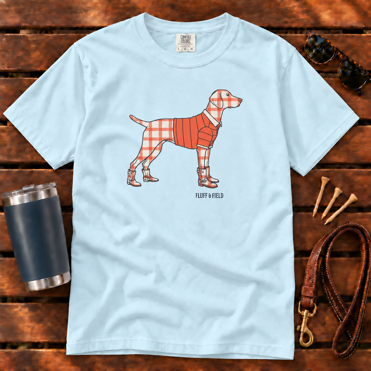 The Coral Windowpane T-Shirt