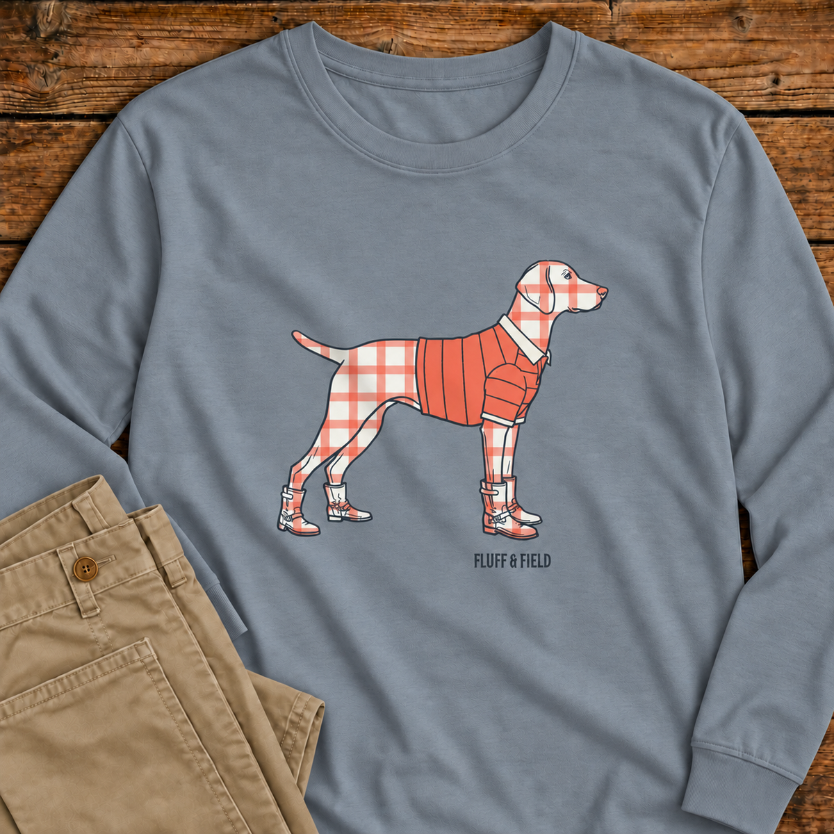 The Coral Windowpane - Longsleeve T-Shirt